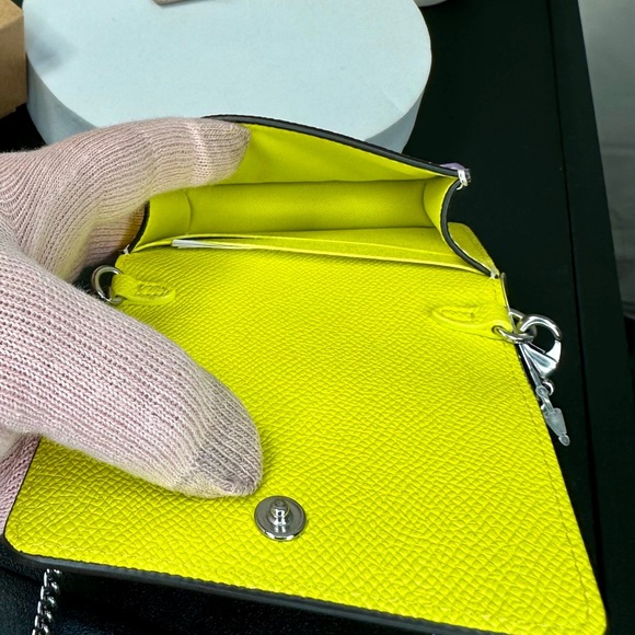 NEW! Coach Colorblock Leather Mini Wallet On a Chain - Picture 15 of 17